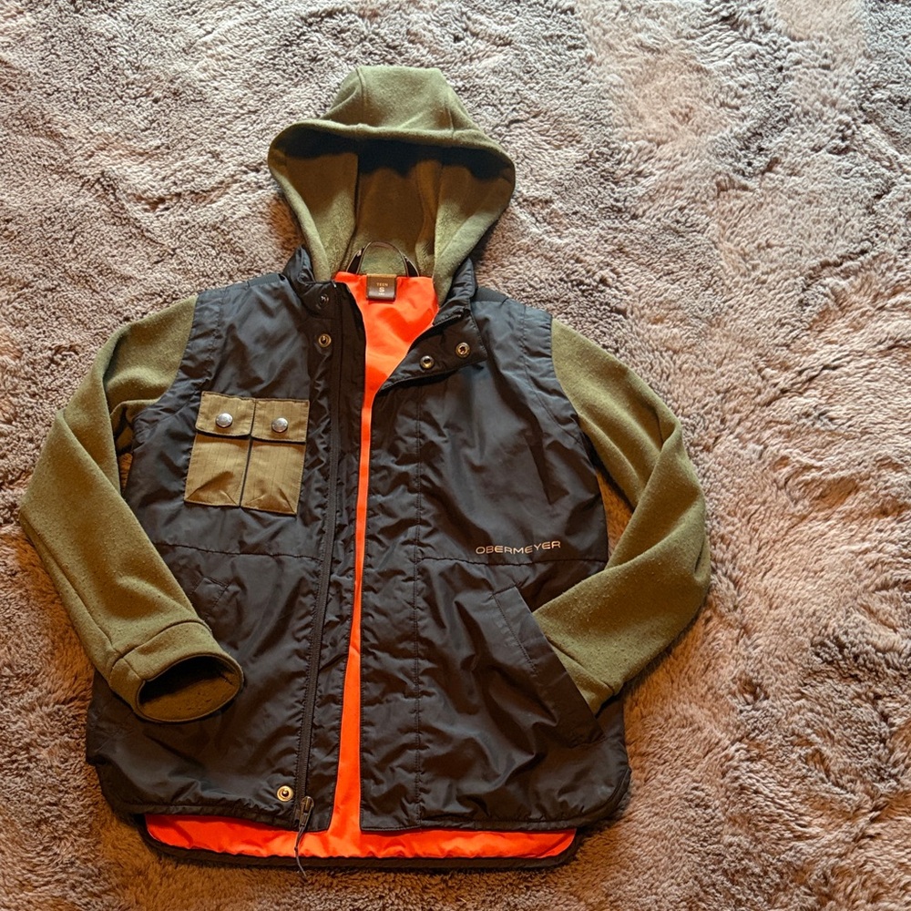 Obermeyer Teen Jacket in Green and Orange